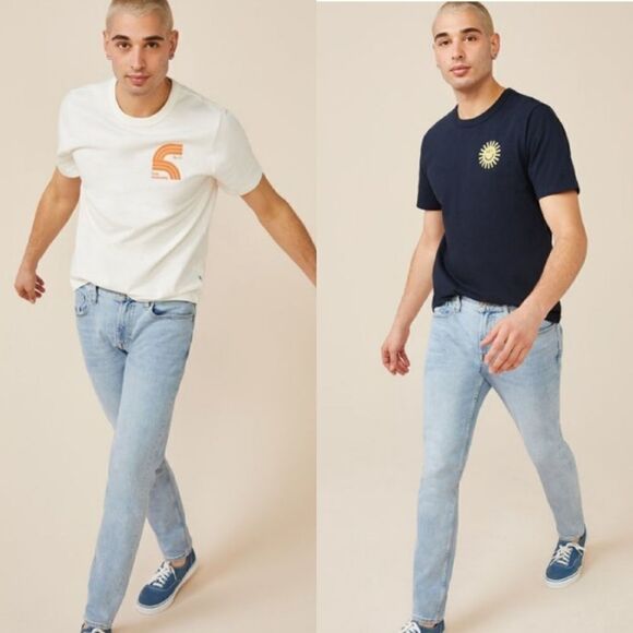 Bundle of 2 Free Assembly Men's Short Sleeve Graphic T-Shirt - Picture 1 of 12